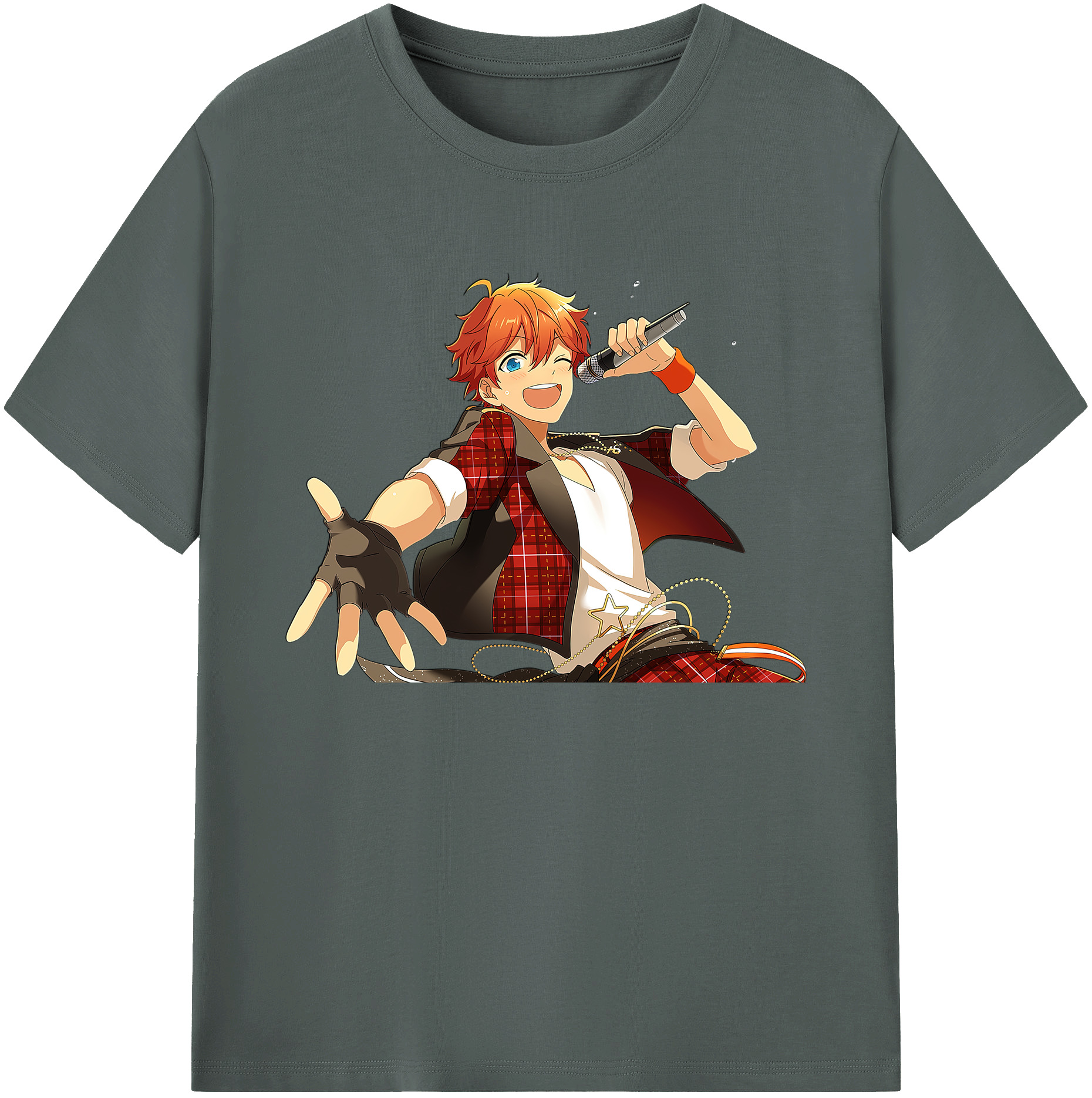 （画像用） あんさんぶるスターズ! Ensemble Stars 綿100％ メンズ半袖Tシャツ｜肌触りやわらか＆通気性